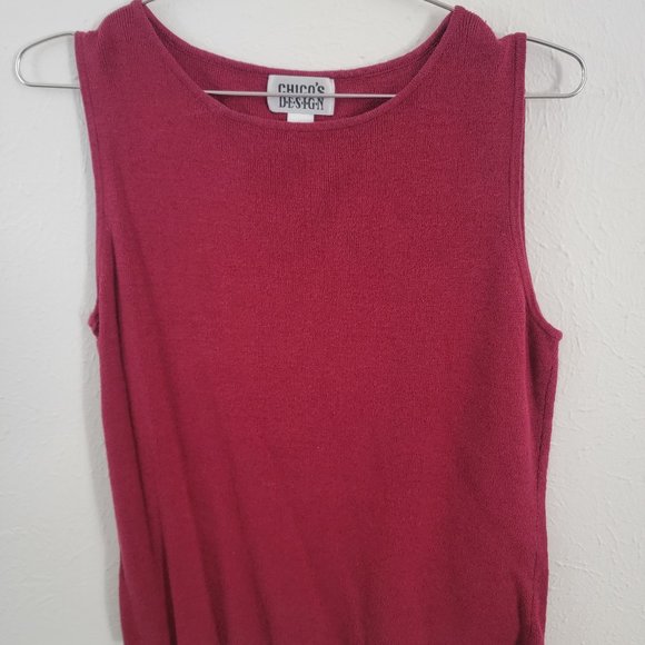 Red Sleeveless Chico's Blouse/Pullover - Picture 1 of 3